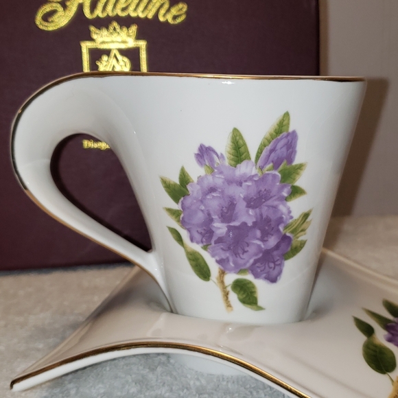 Adeline Porcelain tea cup, plate, spoon set - Picture 3 of 16
